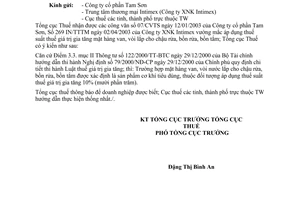 Công văn 1670 TCT/NV3 thuế giá trị gia tăng mặt hàng van, vòi lắp cho bồn tắm, chậu rửa, bồn