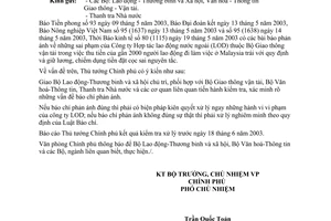 Công văn 2549/VPCP-VX kiểm tra, xác minh và xử lý việc báo chí phản ánh về hoạt động của Công ty LOD