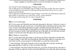 Nghị định 49/2003/NĐ-CP  chức năng nhiệm vụ, quyền hạn cơ cấu tổ chức  Bộ Y tế