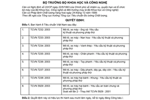Quyết định 11/2003/QĐ-BKHCN Tiêu chuẩn Việt NamTCVN 7232: 2003 TCVN 7233: 2003 TCVN 7234: 2003 TCVN 7235: 2003 TCVN 7236: 2003 TCVN 7237: 200