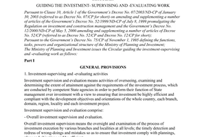 Circular No. 03/2003/TT-BKH of May 19, 2003, guiding the investment- supervising and -evaluating work