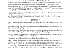 Quyết định 42/2003/QĐ-UB thành lập Phòng Công chức số 2 Quảng Nam