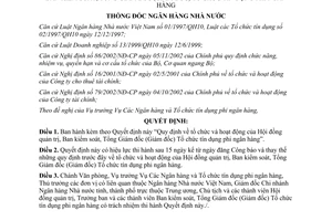 Quyết định 516/2003/QĐ-NHNN tổ chức hoạt động Hội đồng quản trị Ban kiểm soát Tổng Giám đốc Tổ chức tín dụng phi ngân hàng