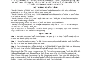 Quyết định 76/2003/QĐ-BTC Quy chế quản lý  sử dụng Quỹ Hỗ trợ sắp xếp cổ phần hoá doanh nghiệp Nhà nước