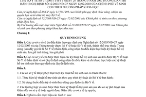 Thông tư 07/2003/TT-BYTsinh con theo phương pháp khoa học hướng dẫn thi hành Nghị định 12/2003/NĐ-CP