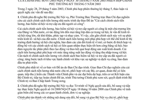 Nghị quyết 07/2003/NQ-CP phiên họp Chính phủ thường kỳ tháng 5 năm 2003