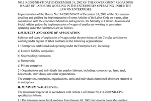 Circular No. 13/2003/TT-BLDTBXH of May 30, 2003, guiding the implementation