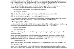 Tiêu chuẩn ngành 10TCN 216:2003 về quy phạm khảo nghiệm trên đồng ruộng - Hiệu lực của các loại phân bón đối với năng suất cây trồng, phẩm chất nông sản do Bộ Nông nghiệp và Phát triển nông thôn ban hành