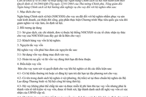 Hướng dẫn 316/NHCS-KH nghiệp vụ cho vay hộ nghèo