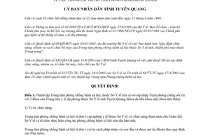 Quyết định 60/2003/QĐ-UB thành lập trung tâm phòng chống bệnh xã hội Tuyên Quang