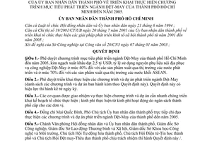 Quyết định 64/2003/QĐ-UB triển khai thực hiện chương trình mục tiêu phát triển ngành Dệt-May thành phố Hồ Chí Minh đến năm 2005