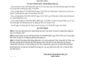 Quyết định 28/2003/QĐ-UBBT quản lý đăng kiểm đăng ký tàu cá thuyền viên Bình Thuận