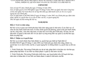 Nghị định 45/2003/NĐ-CP chức năng, nhiệm vụ, quyền hạn cơ cấu tổ chức Bộ Nội vụ