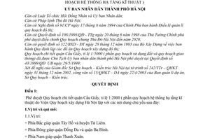 Quyết định 57/2003/QĐ-UB Phê duyệt quy hoạch chi tiết quận Cầu Giấy, tỉ lệ 1/2000 Phần quy hoạch hệ thống hạ tầng kĩ thuật