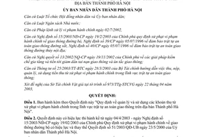 Quyết định 58/2003/QĐ-UB Quy định quản lý và sử dụng khoản thu từ xử phạt