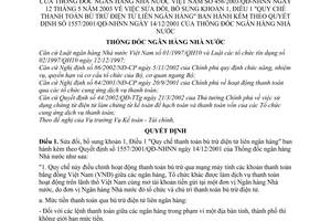 Quyết định 456/2003/QĐ-NHNN sửa đổi Quyết định 1557/2001/QĐ-NHNN  thanh toán bù trừ điện tử liên ngân hàng