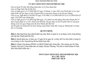Quyết định 63/2003/QĐ-UB quản lý sử dụng vỉa hè, lòng đường trên địa bàn  Hà Nội