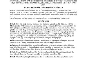 Quyết định 73/2003/QĐ-UB triển khai thực hiện Chương trình mục tiêu phát triển ngành Hóa chất thành phố Hồ Chí Minh đến năm 2005