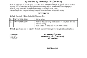 Quyết định 10/2003/QĐ-BKHCN Tiêu chuẩn Việt NamTCVN 7239 : 2003 TCVN 5684 : 2003