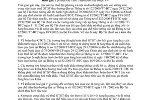 Công văn 6078/TC/TCT giải quyết vướng mắc về thuế GTGT