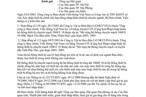 Công văn 1001/BBCVT- KHTC xác nhận thiết bị chuyên ngành nhập khẩu