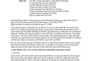 Công văn 696/DSGDTE-PC  tuyên truyền Pháp lệnh Dân số