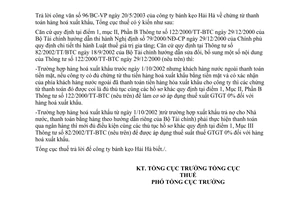 Công văn 2291/TCT/NV1chứng từ thanh toán hàng xuất khẩu