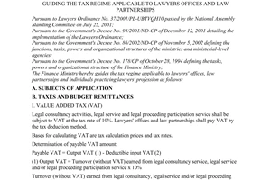 Circular No. 53/2003/TT-BTC of June 02, 2003, guiding the tax regime applicable to lawyers offices and law partnerships