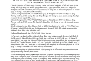 Chỉ thị 11/2003/CT-UB áp dụng mức lương tối thiểu doanh nghiệp Nhà nước hoạt động công ích thành phố Hồ Chí Minh