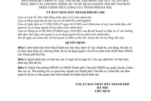 Quyết định 69/2003/QĐ-UB chuẩn bị vận động thu hút tổ chức thực hiện chương trình dự án sử dụng nguồn vốn hỗ trợ phát triển chính thức ODA Hà Nội