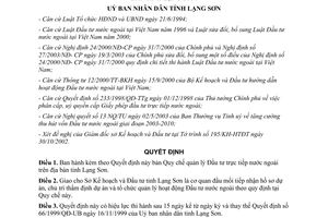 Quyết định 12/2003/QĐ-UB Quy chế quản lý đầu tư trực tiếp nước ngoài Lạng Sơn
