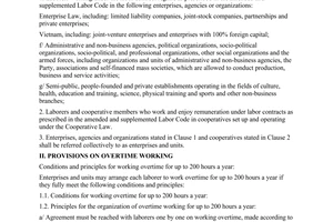 Circular No. 15/2003/TT-BLDTBXH of June 03, 2003, guiding the implementation of the provisions on overtime working in the Government's Decree No. 109/2002/ND-CP of December 27, 2002
