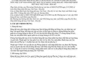 Thông tư 03/2003/TT-BTM hướng dẫn việc cấp VISA hàng dệt may xuất khẩu sang Hoa Kỳ theo Hiệp định dệt may Việt Nam - Hoa Kỳ