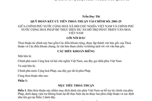 Thoả thuận thực hiện Dự án Hỗ trợ phát triển văn hoá Việt Nam giữa Việt Nam Pháp