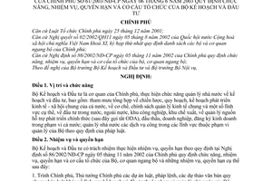 Nghị định 61/2003/NĐ-CP chức năng nhiệm vụ, quyền hạn cơ cấu tổ chức Bộ Kế hoạch và Đầu tư