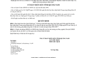 Quyết định 52/2003/QĐ-UB công tác dân tộc giải pháp trọng tâm Quảng Nam