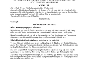 Nghị định 65/2003/NĐ-CP tổ chức, hoạt động tư vấn pháp luật