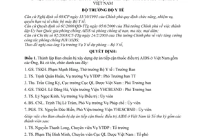 Quyết định 2011/QĐ-BYT lập Ban chuẩn bị dự án tiếp cận thuốc điều trị AIDS ở Việt Nam