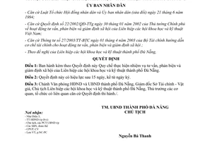 Quyết định 100/2003/QĐ-UB tư vấn phản biện giám định xã hội Liên hiệp hội khoa học kỹ thuật Đà Nẵng