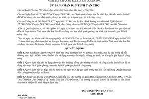 Quyết định 45/2003/QĐ-UB quy định tạm thời đơn giá hoa màu bồi thường thu hồi đất quốc phòng an ninh Cần Thơ
