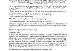 Luật thuế giá trị gia tăng 2003 sửa đổi 07/2003/QH11