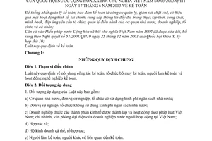 Luật Kế toán 2003 03/2003/QH11