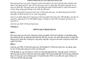 Luật Biên giới Quốc gia 2003 06/2003/QH11