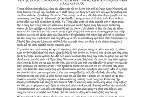 Chỉ thị 04/2003/CT-NHNN tăng cường công tác kiểm soát nội bộ kiểm toán nội bộ Ngân hàng Nhà nước