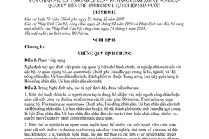 Nghị định 71/2003/NĐ-CP phân cấp quản lý biên chế hành chính, sự nghiệp nhà nước