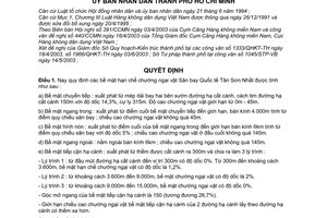 Quyết định 100/2003/QĐ-UB bề mặt hạn chế chướng ngại vật tại Sân bay Tân Sơn Nhất