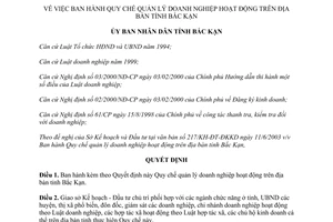 Quyết định 1105/2003/QĐ-UB Quy chế quản lý doanh nghiệp Bắc Kạn