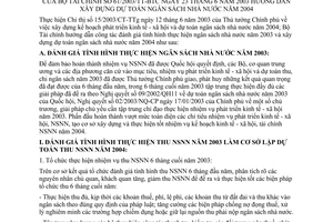 Thông tư 61/2003/TT-BTC hướng dẫn xây dựng dự toán ngân sách nhà nước năm 2004