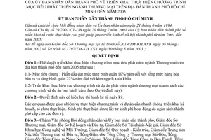 Quyết định 102/2003/QĐ-UB triển khai thực hiện chương trình mục tiêu phát triển ngành Thương mại địa bàn thành phố Hồ Chí Minh đến năm 2005