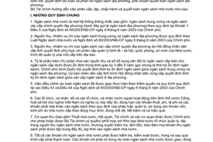 Thông tư 59/2003/TT-BTC Luật Ngân sách Nhà nước hướng dẫn thực hiện Nghị định 60/2003/NĐ-CP